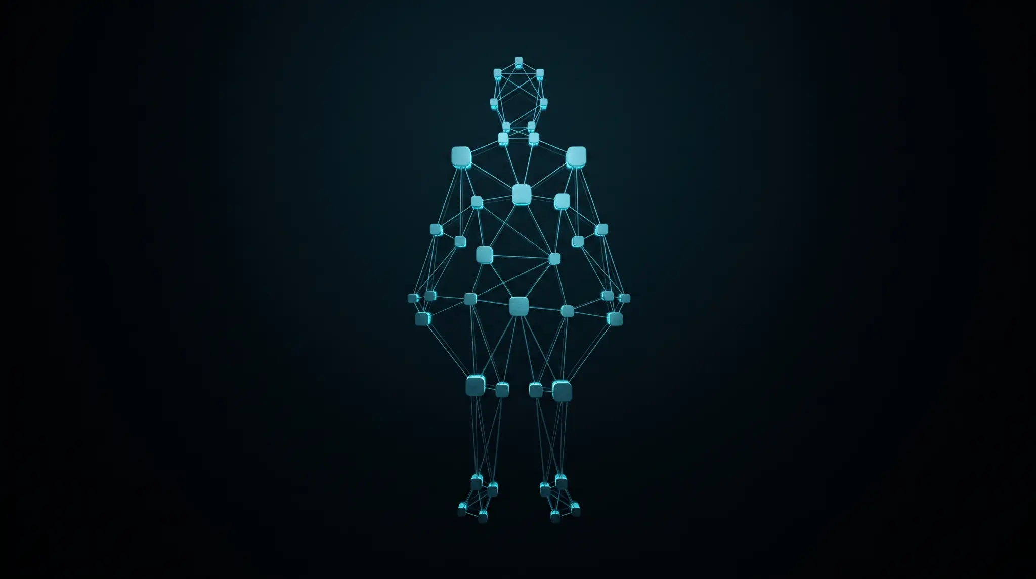 Constellation of connected nodes forming a humanoid outline